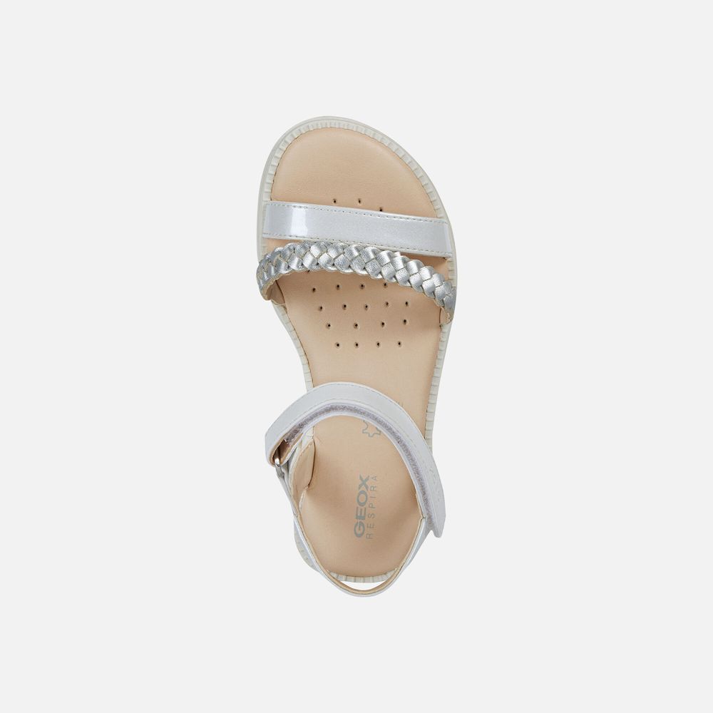 Geox Sandals White Karly - Geox Girls Shoes - OSXUGQ018